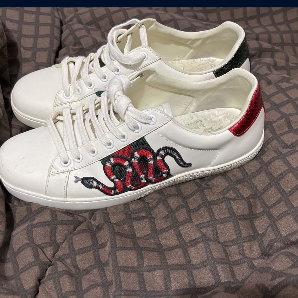 Gucci Men's Ace embroidered "snake" | white |sneaker size 9 - Picture 4 of 12